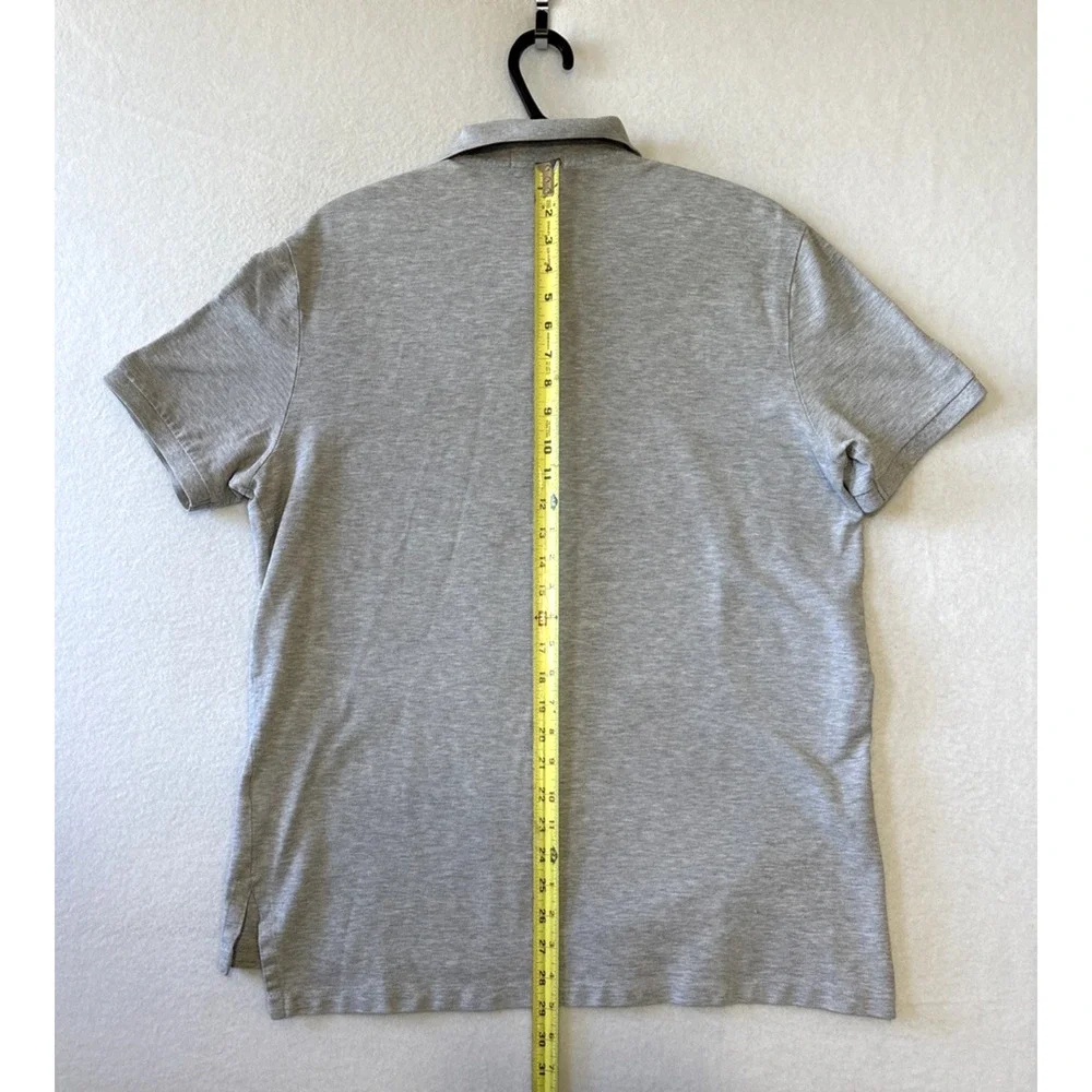 Polo Ralph Lauren Mens Stretch Mesh Polo Shirt Size Large Gray Blue Pony